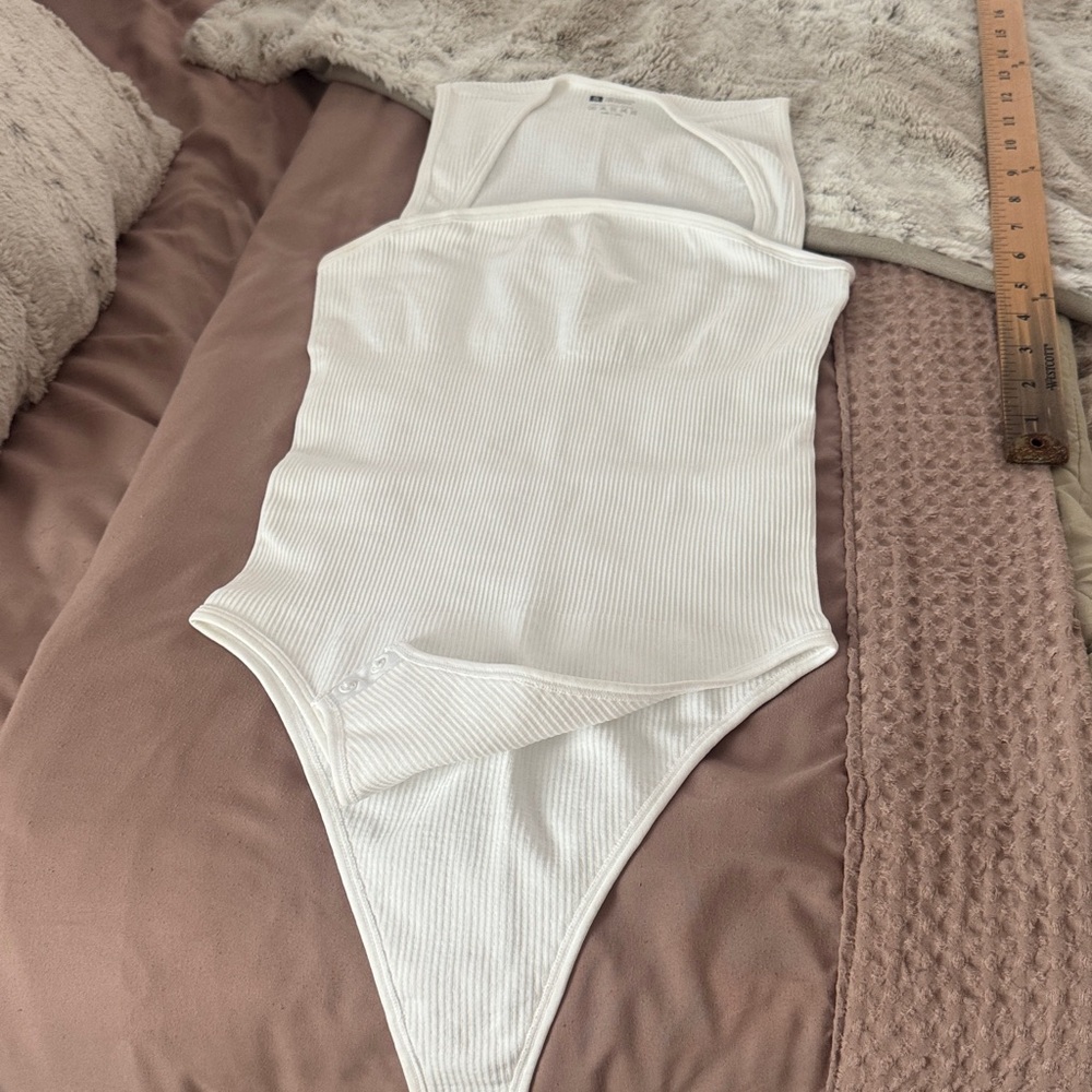 White Ribbed bodysuit